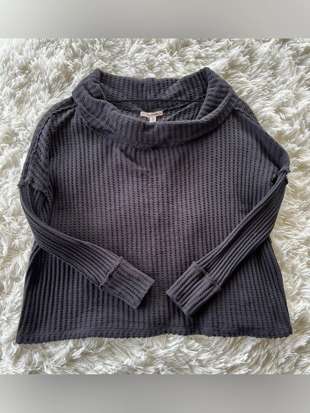 Free People | Juicy Black Cowl Neck Sweater